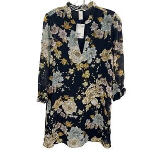 H&M women’s floral lined ruffle edge mini dress